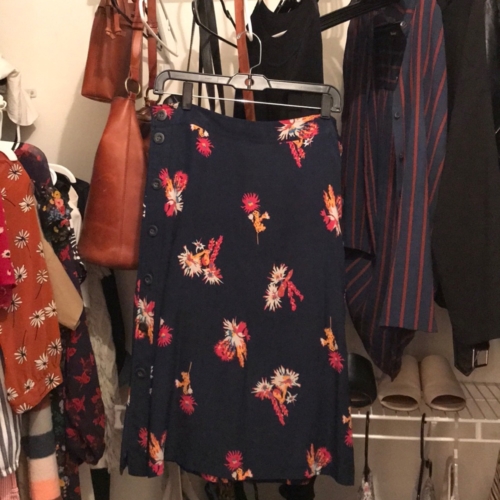 Madewell cactus flower print midi skirt. 6 - Picture 4 of 6
